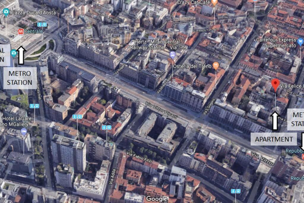 Suite Mm3/Repubblica, 2 Min. Da Staz. Centrale Milan Luaran gambar